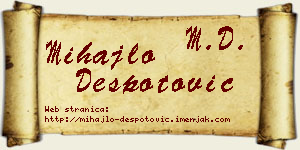 Mihajlo Despotović vizit kartica